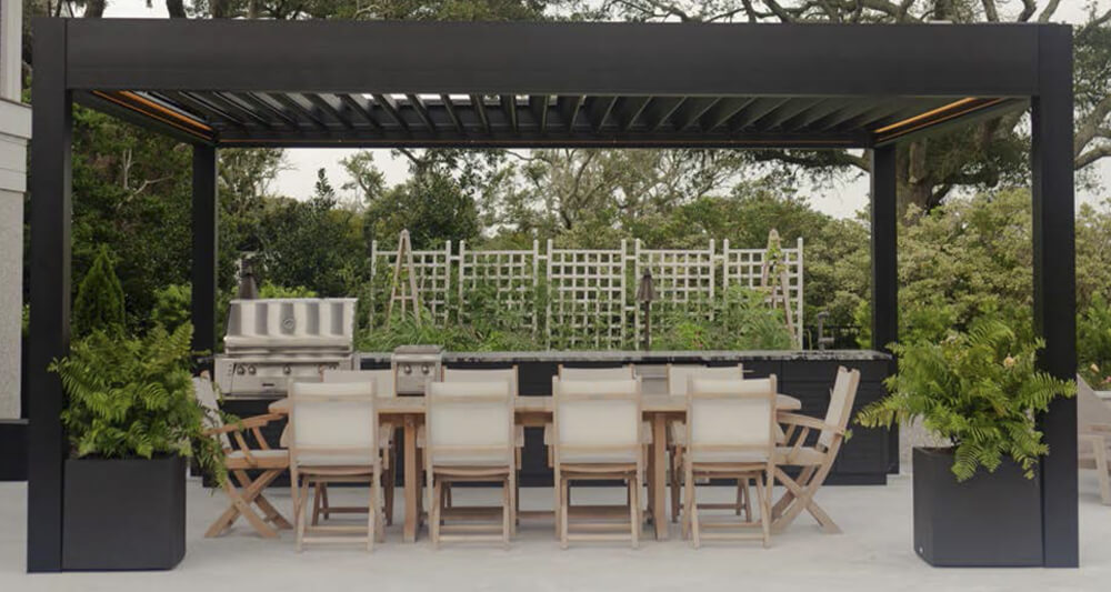 Azenco-R-Blade-Motorized-Louvered-Pergola-Dallas